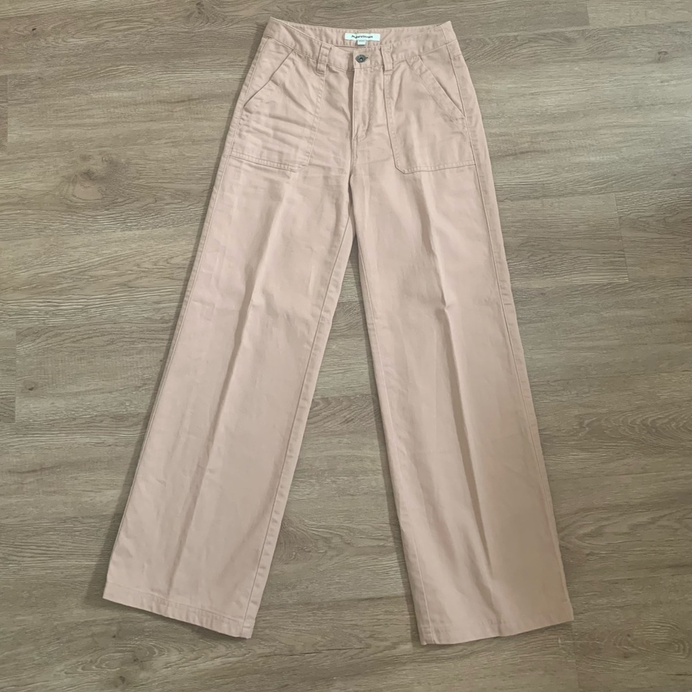 tan straight leg jeans